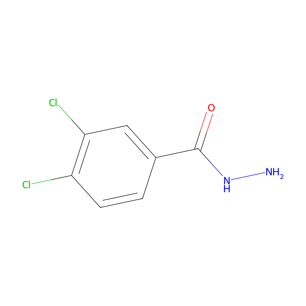 3,4-Dichlorobenzhydrazide molecular structure, CAS 28036-91-1