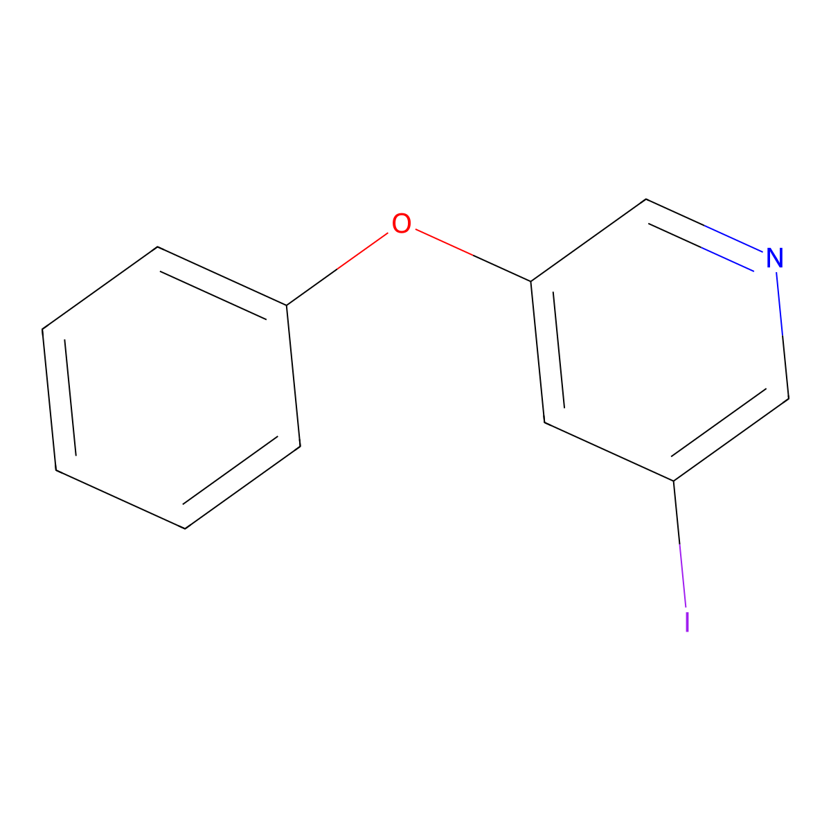 3-Iodo-5-phenoxypyridine molecular structure, CAS 2803723-11-5