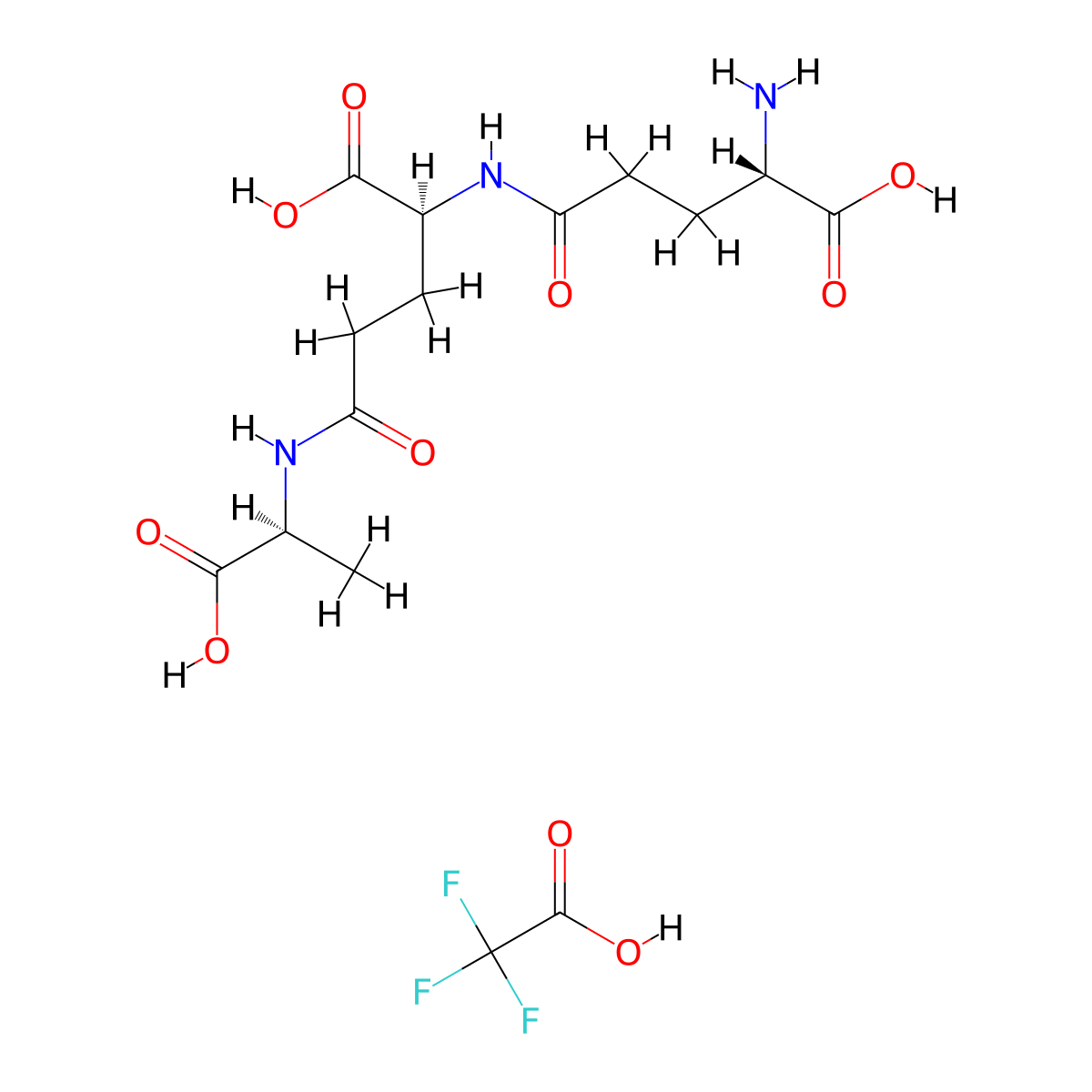 (2S)-2-[(4S)-4-amino-4-carboxybutanamido]-4-{[(1S)-1-carboxyethyl]carbamoyl}butanoic acid, trifluoroacetic acid molecular structure, CAS 2803755-47-5