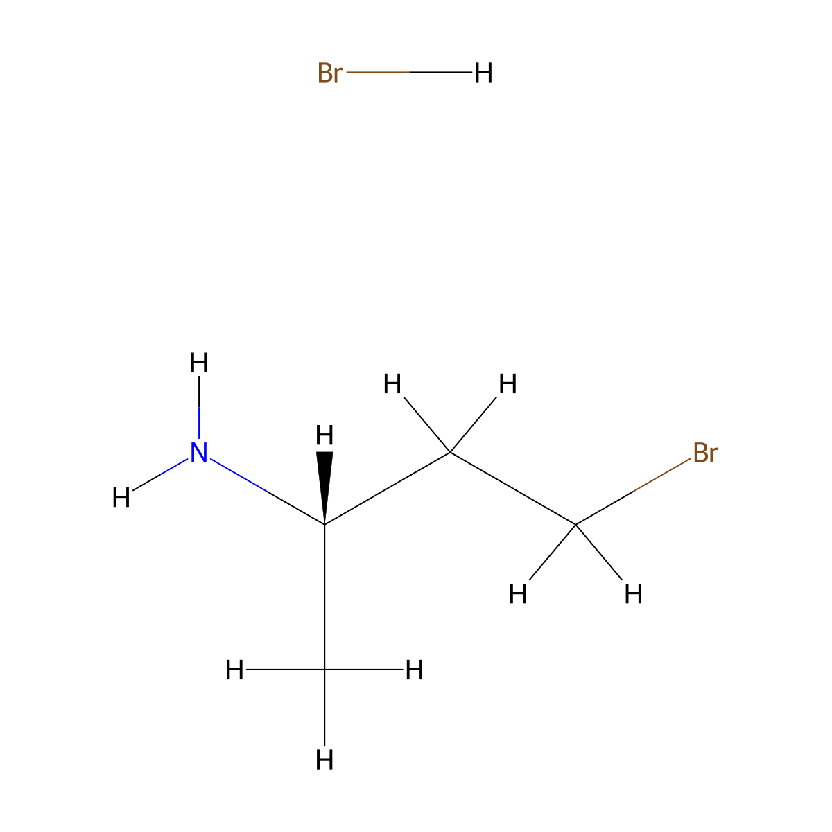 (2S)-4-bromobutan-2-amine hydrobromide molecular structure, CAS 2803755-52-2