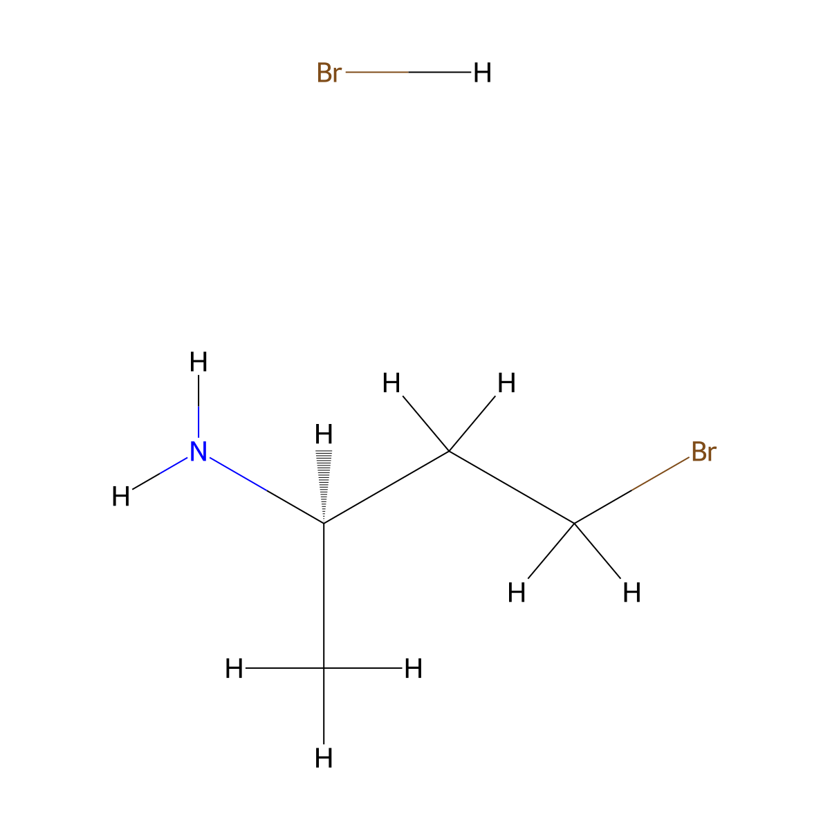 (2R)-4-bromobutan-2-amine hydrobromide molecular structure, CAS 2803755-67-9