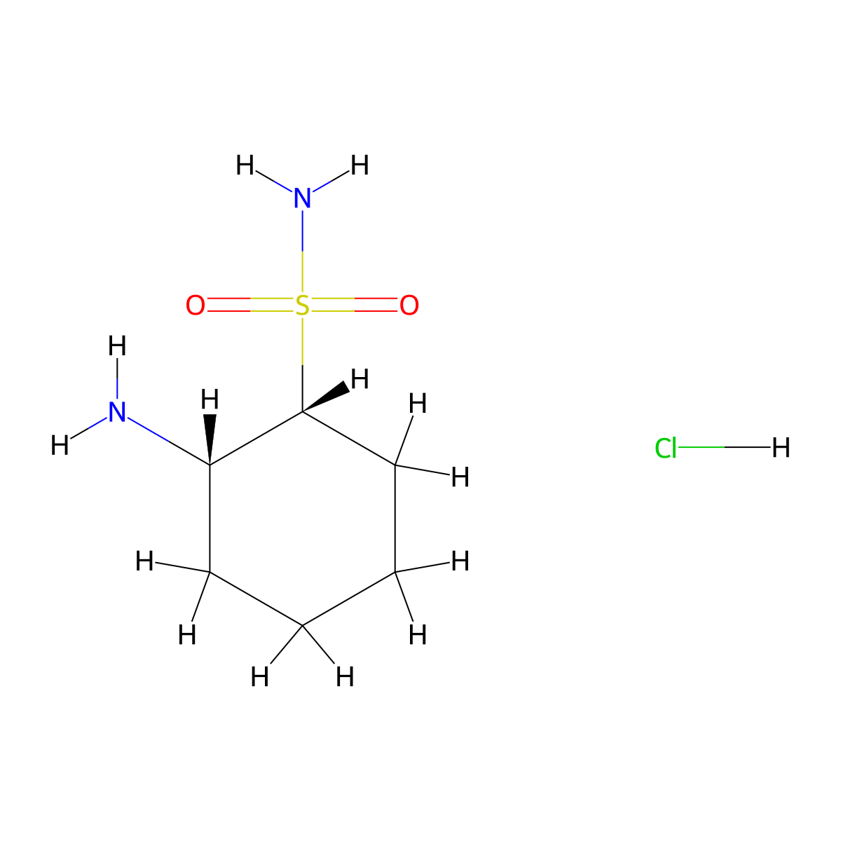 (1R,2S)-2-aminocyclohexane-1-sulfonamidehydrochloride molecular structure, CAS 2803755-71-5