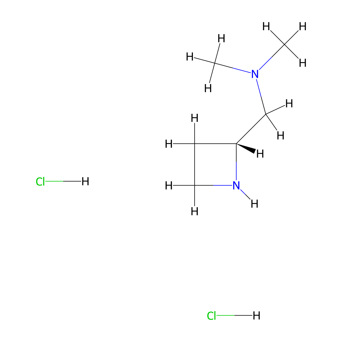 {[(2R)-azetidin-2-yl]methyl}dimethylamine dihydrochloride molecular structure, CAS 2803755-75-9