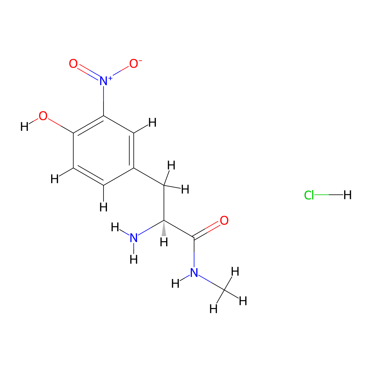 (2S)-2-amino-3-(4-hydroxy-3-nitrophenyl)-N-methylpropanamidehydrochloride molecular structure, CAS 2803755-79-3