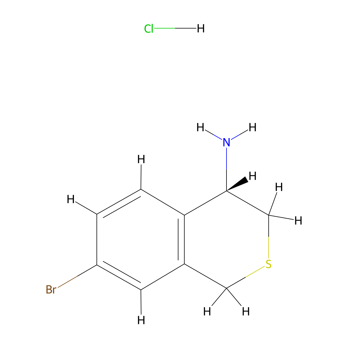 (4S)-7-bromo-3,4-dihydro-1H-2-benzothiopyran-4-amine hydrochloride molecular structure, CAS 2803755-87-3