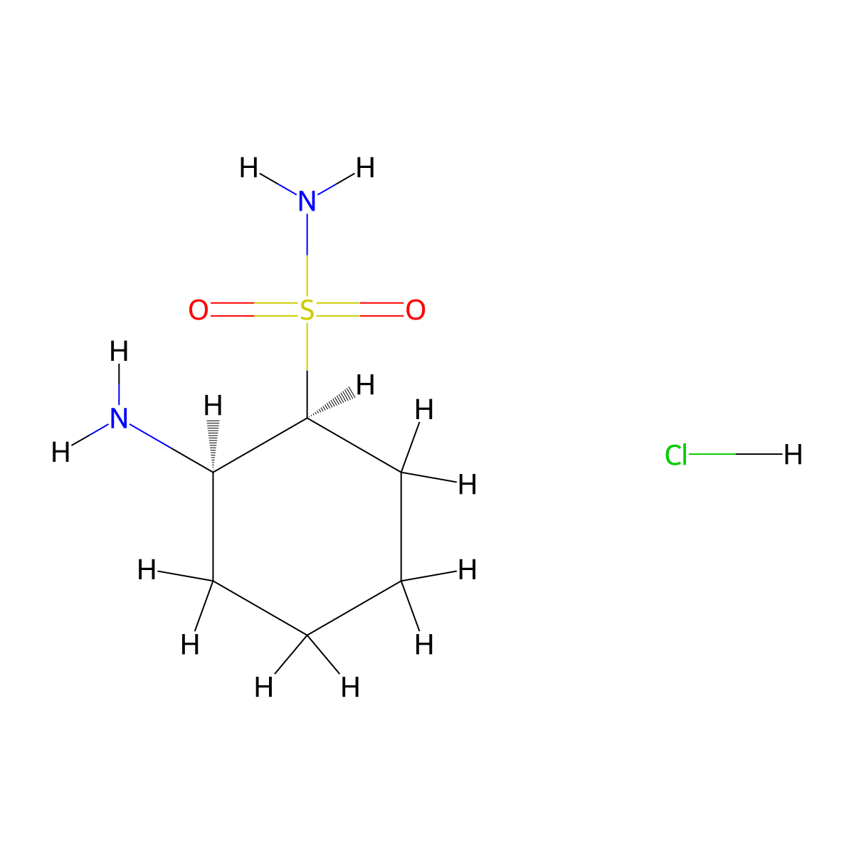 (1S,2R)-2-aminocyclohexane-1-sulfonamidehydrochloride molecular structure, CAS 2803755-92-0