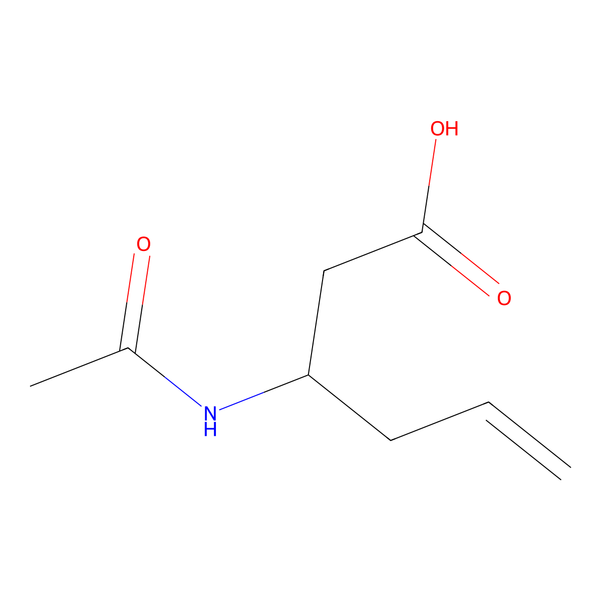(3S)-3-acetamidohex-5-enoic acid molecular structure, CAS 2803757-30-2