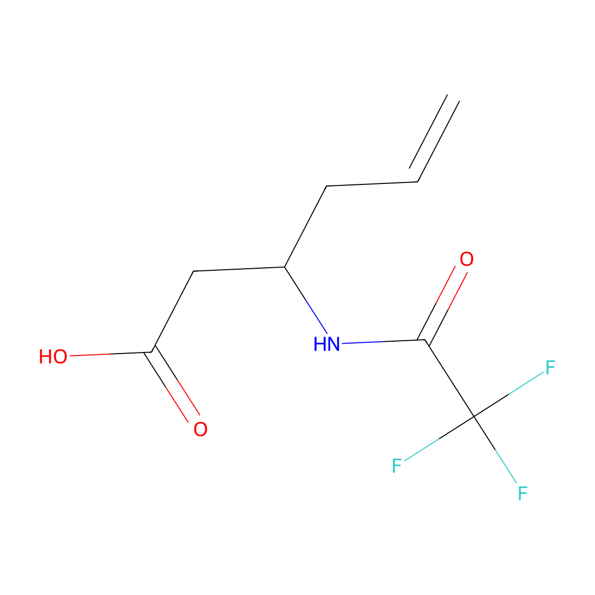 (3S)-3-(2,2,2-trifluoroacetamido)hex-5-enoic acid molecular structure, CAS 2803757-46-0