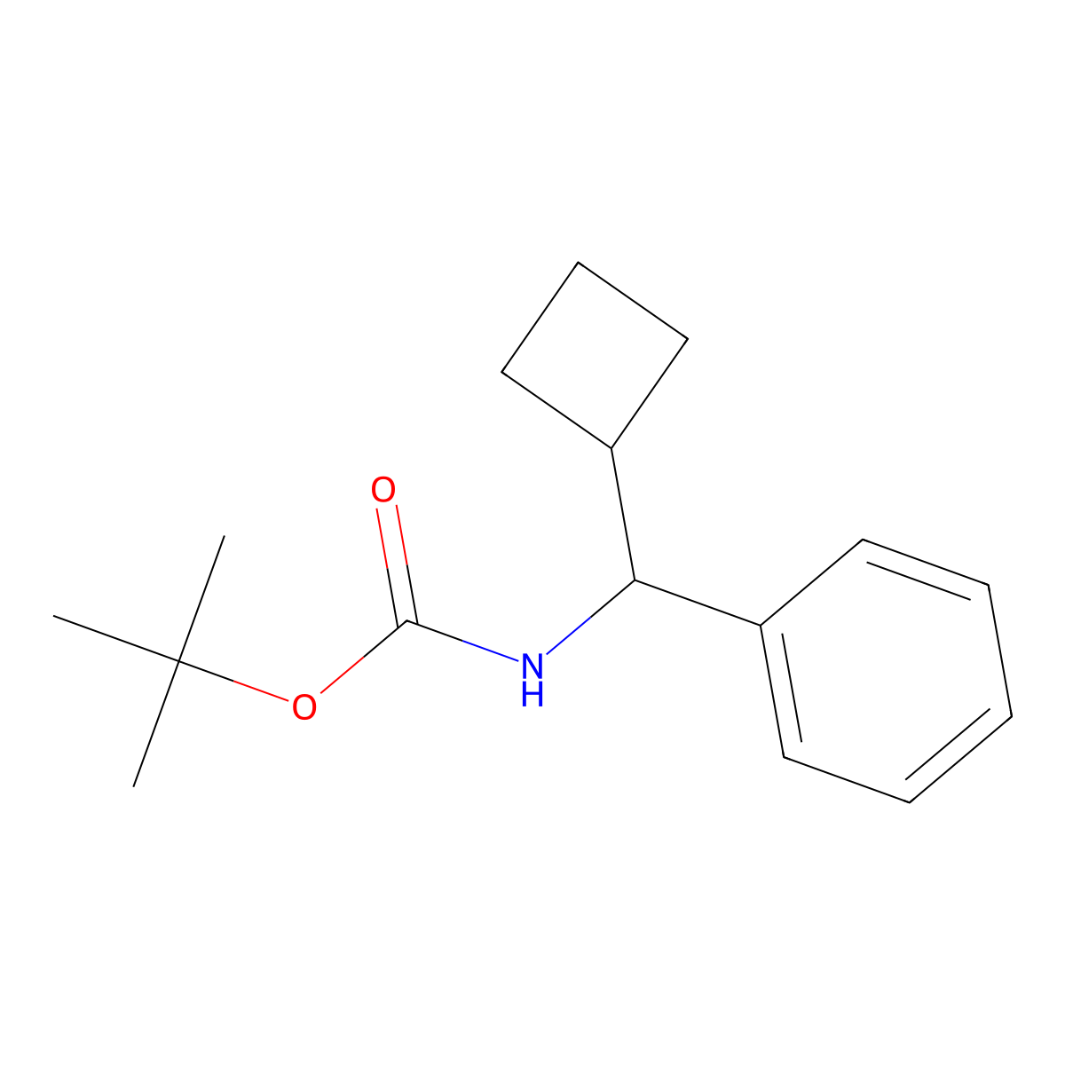 tert-butyl N-[(R)-cyclobutyl(phenyl)methyl]carbamate molecular structure, CAS 2803757-74-4