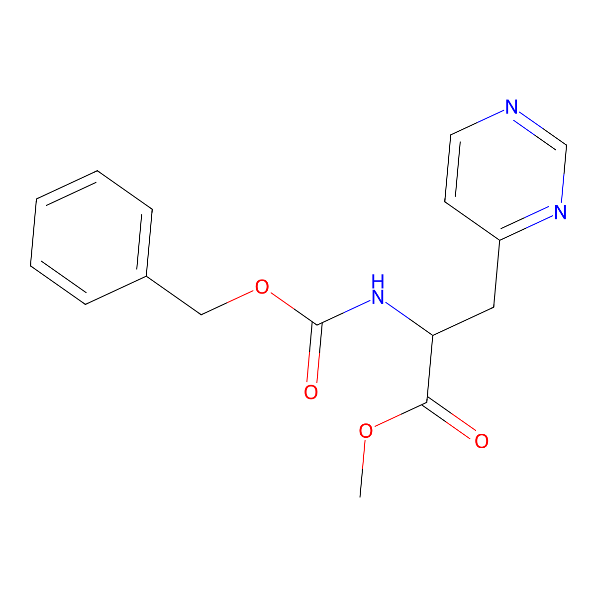 methyl (2R)-2-{[(benzyloxy)carbonyl]amino}-3-(pyrimidin-4-yl)propanoate molecular structure, CAS 2803757-82-4