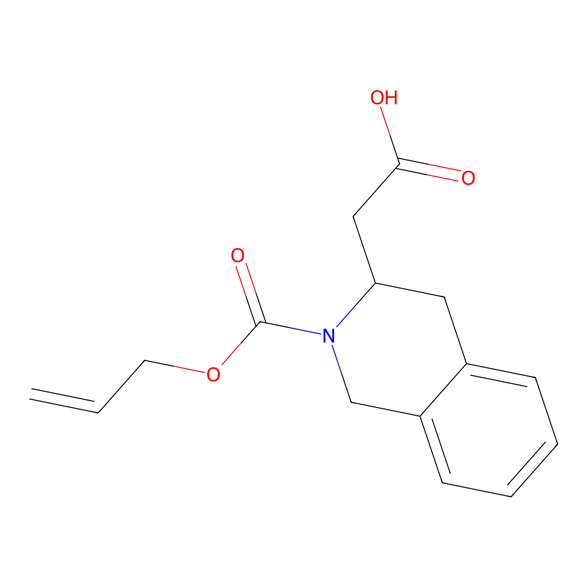 2-[(3R)-2-[(prop-2-en-1-yloxy)carbonyl]-1,2,3,4-tetrahydroisoquinolin-3-yl]acetic acid molecular structure, CAS 2803757-89-1