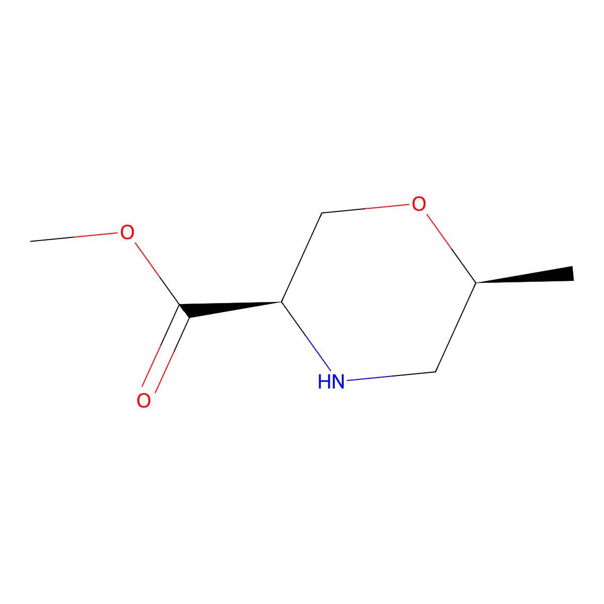 methyl (3R,6S)-6-methylmorpholine-3-carboxylate molecular structure, CAS 2803757-91-5