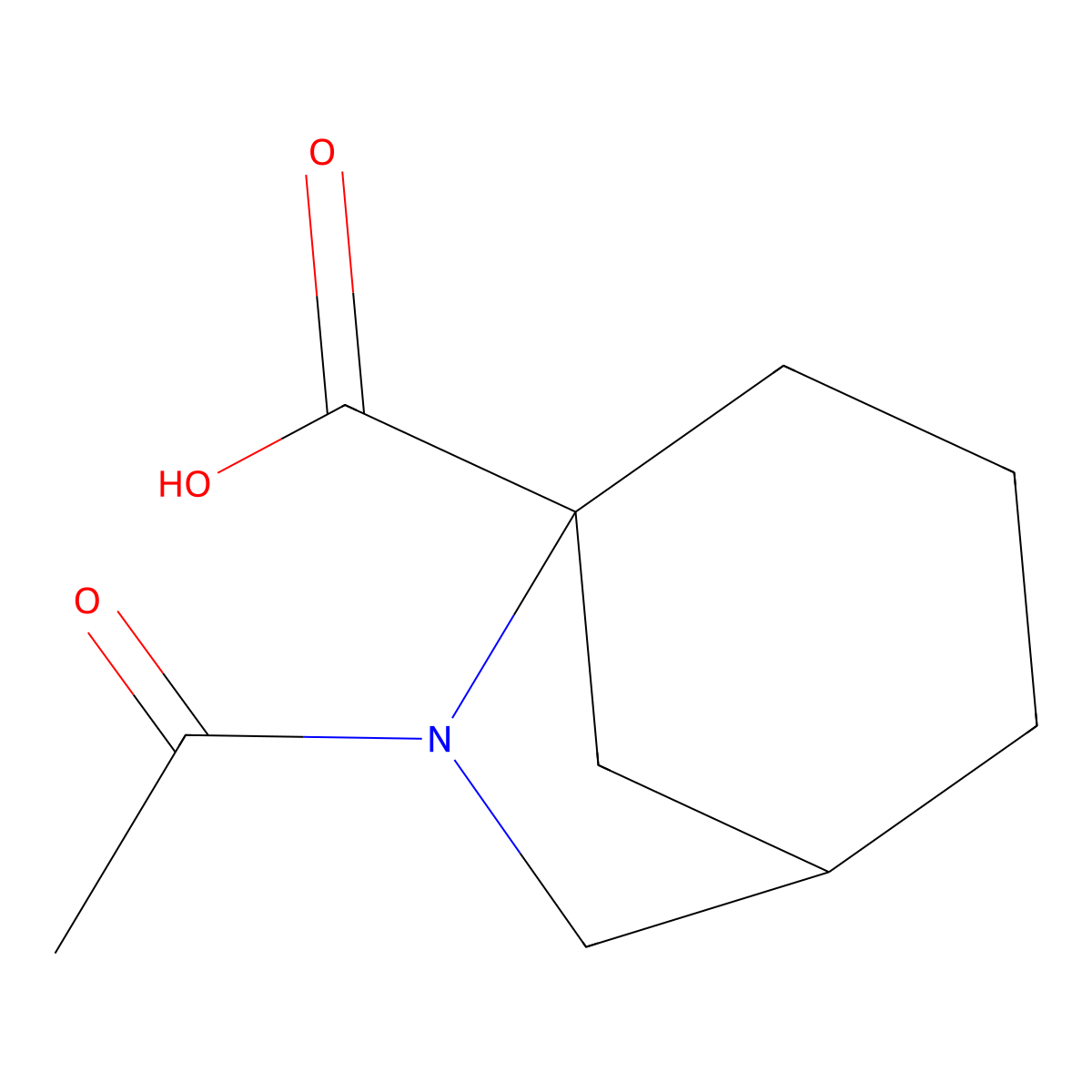 (1S,5R)-6-acetyl-6-azabicyclo[3.2.1]octane-5-carboxylic acid molecular structure, CAS 2803758-05-4