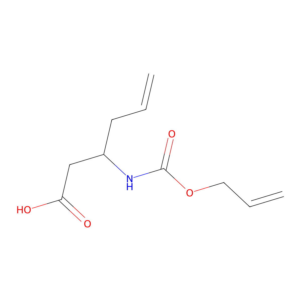 (3S)-3-{[(prop-2-en-1-yloxy)carbonyl]amino}hex-5-enoic acid molecular structure, CAS 2803758-09-8