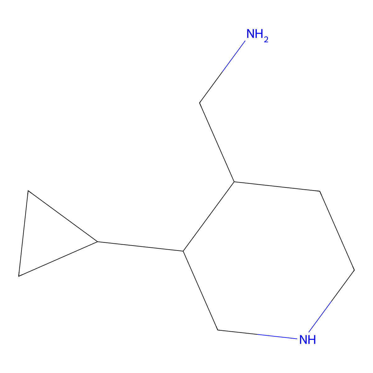 1-[(3R,4R)-3-cyclopropylpiperidin-4-yl]methanamine molecular structure, CAS 2803758-12-3