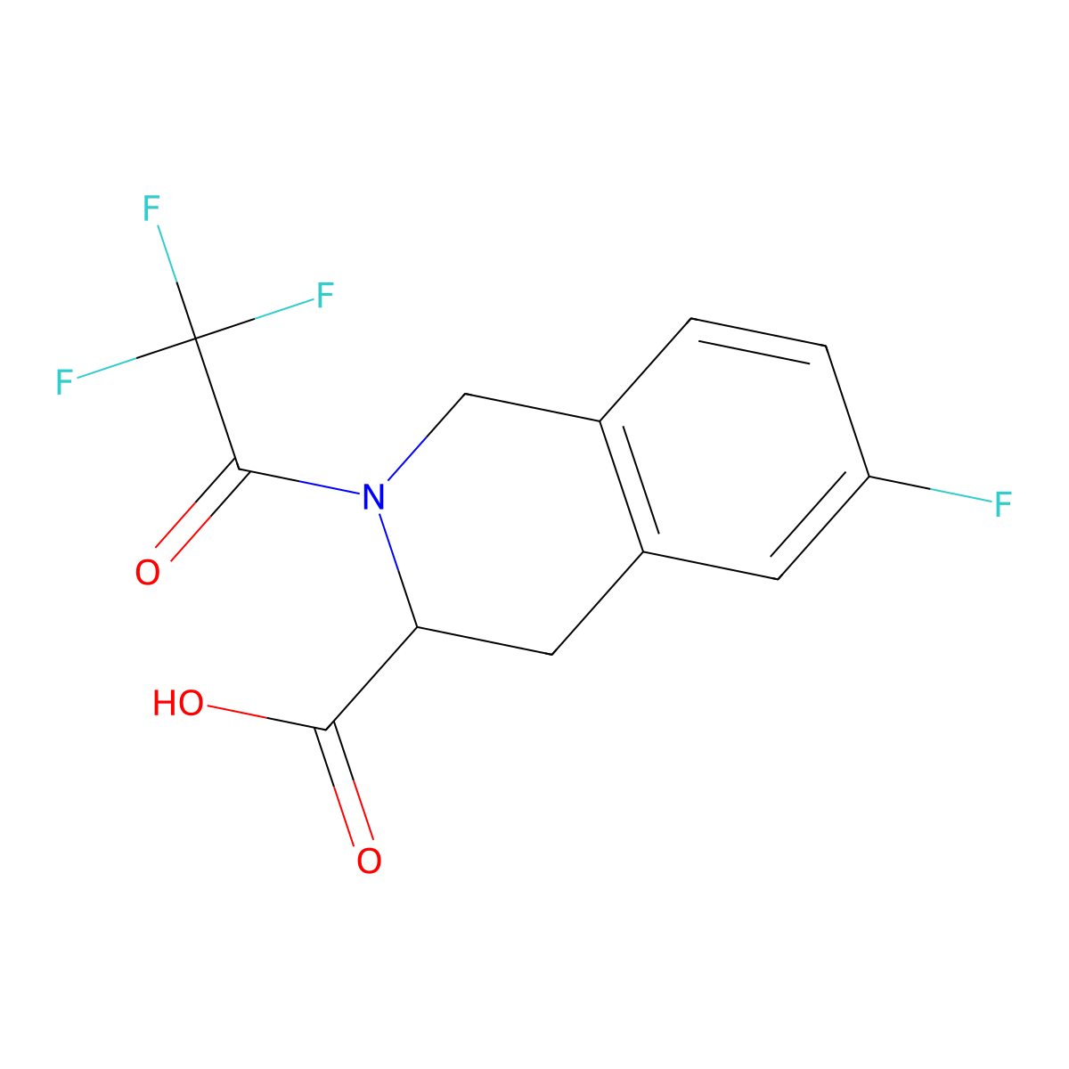 (3R)-6-fluoro-2-(2,2,2-trifluoroacetyl)-1,2,3,4-tetrahydroisoquinoline-3-carboxylic acid molecular structure, CAS 2803758-18-9