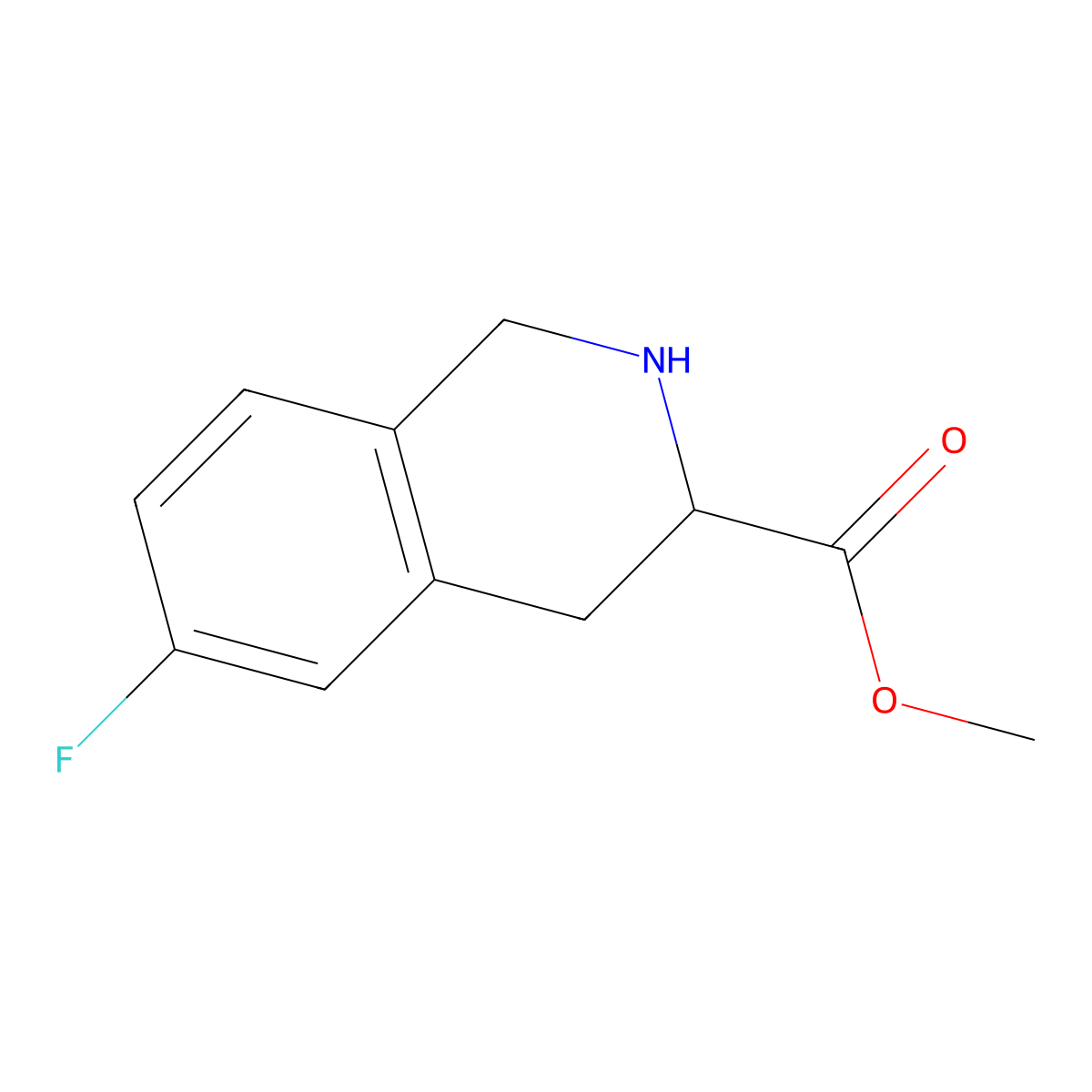 methyl (3R)-6-fluoro-1,2,3,4-tetrahydroisoquinoline-3-carboxylate molecular structure, CAS 2803758-22-5
