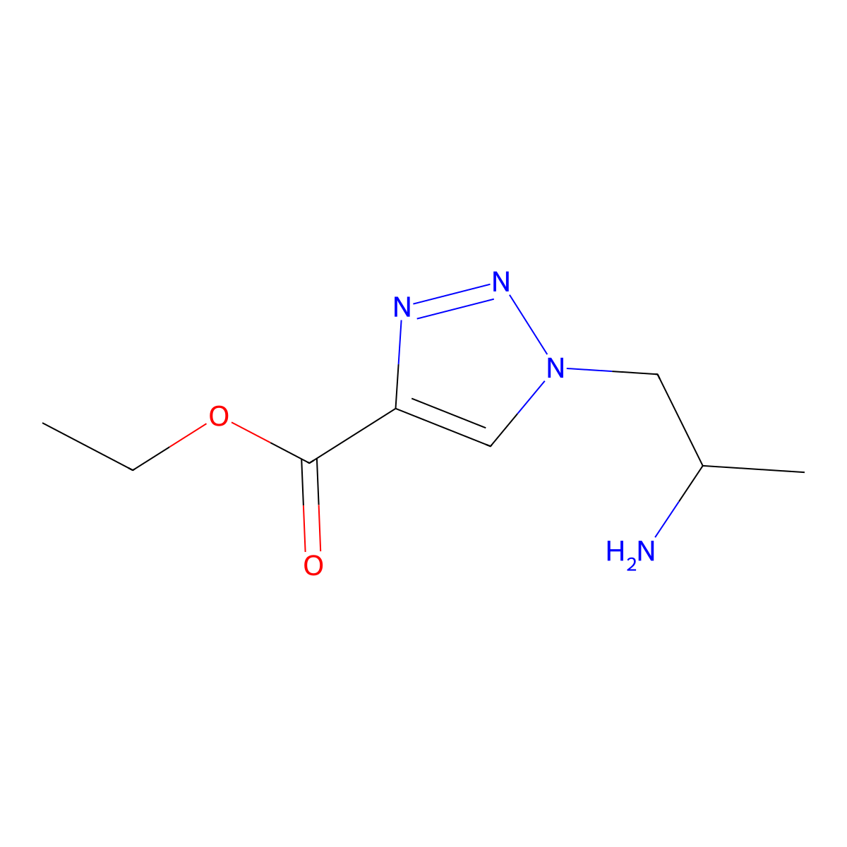 ethyl 1-[(2R)-2-aminopropyl]-1H-1,2,3-triazole-4-carboxylate molecular structure, CAS 2803758-38-3