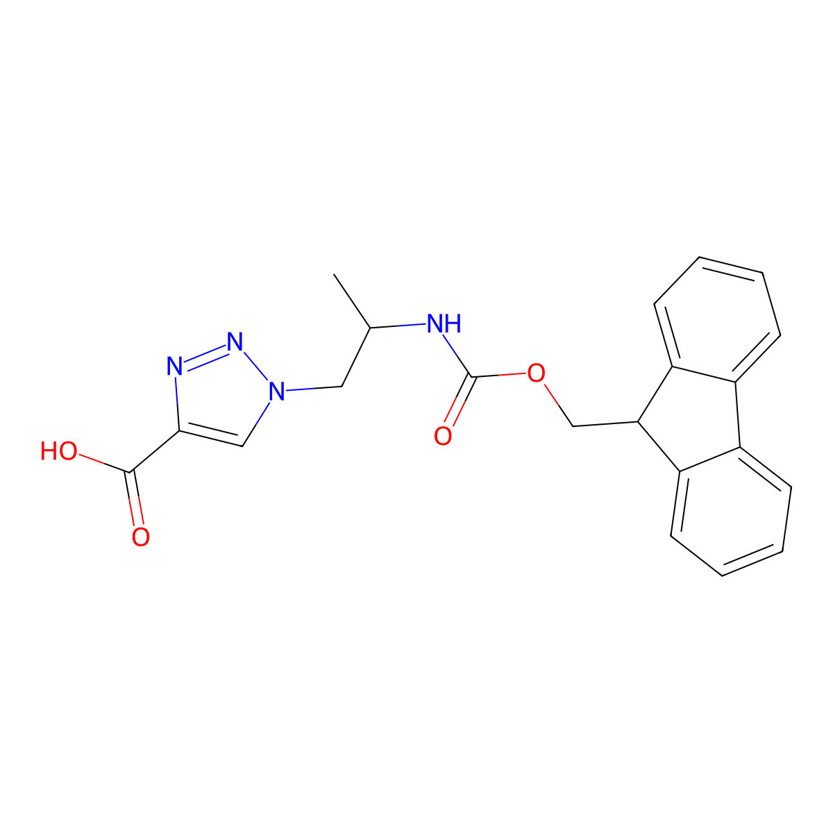 1-[(2R)-2-({[(9H-fluoren-9-yl)methoxy]carbonyl}amino)propyl]-1H-1,2,3-triazole-4-carboxylic acid molecular structure, CAS 2803758-39-4