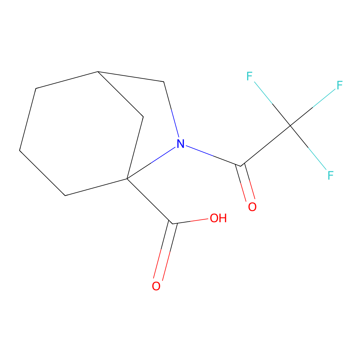 (1S,5R)-6-(2,2,2-trifluoroacetyl)-6-azabicyclo[3.2.1]octane-5-carboxylic acid molecular structure, CAS 2803758-45-2