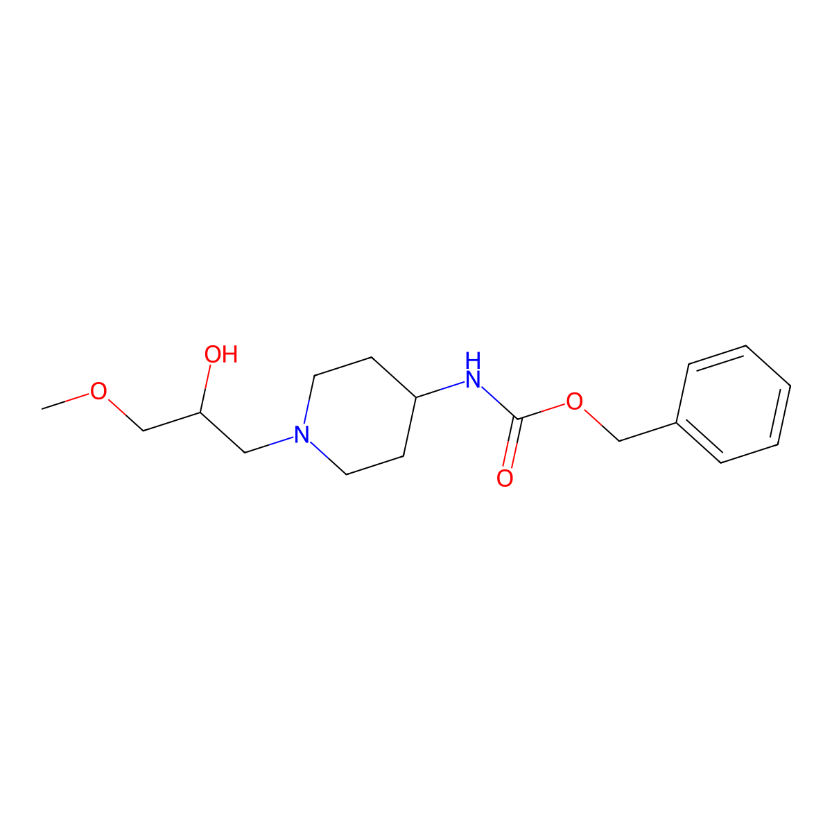 benzyl N-{1-[(2S)-2-hydroxy-3-methoxypropyl]piperidin-4-yl}carbamate molecular structure, CAS 2803758-48-5