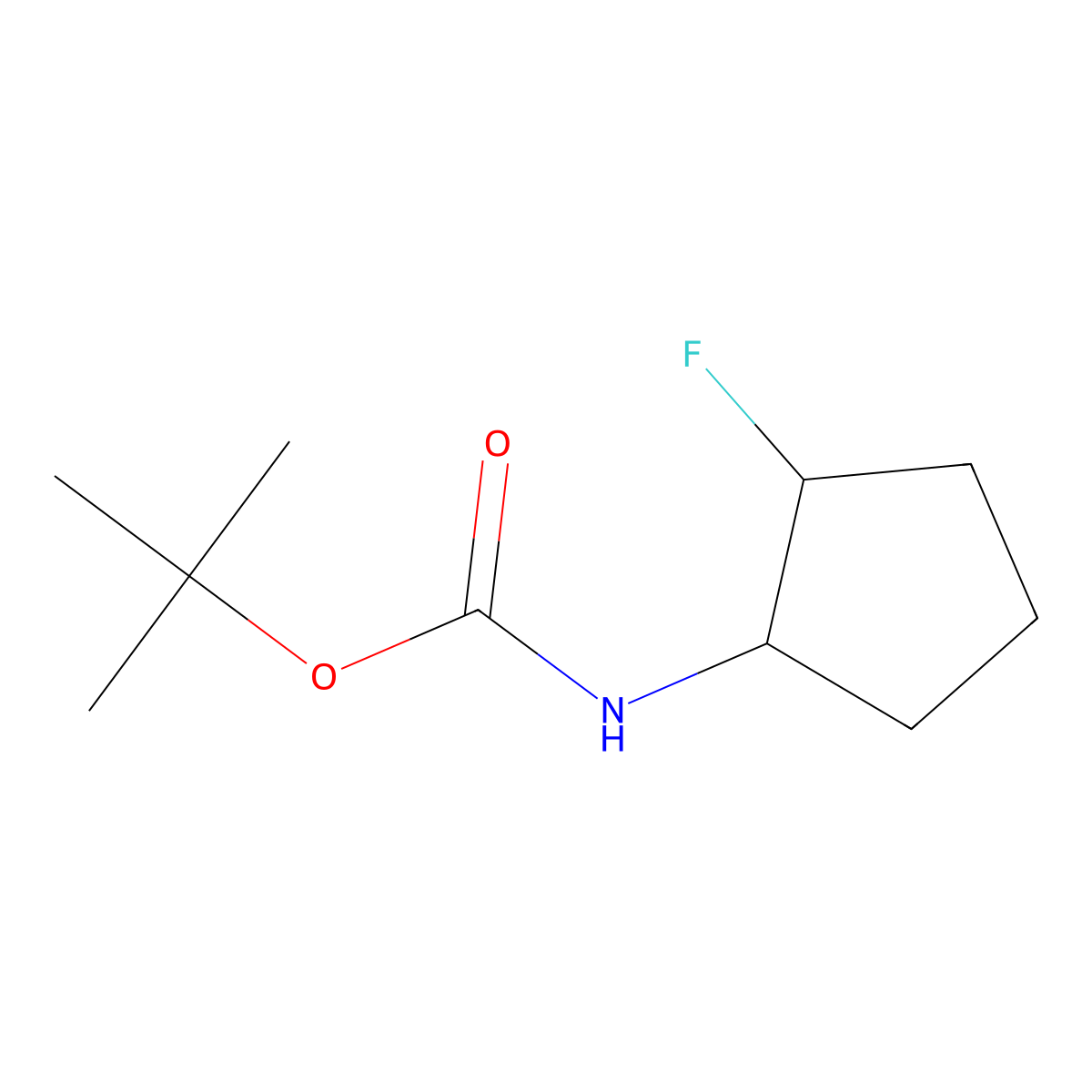 tert-butyl N-[(1S,2S)-2-fluorocyclopentyl]carbamate molecular structure, CAS 2803758-54-3