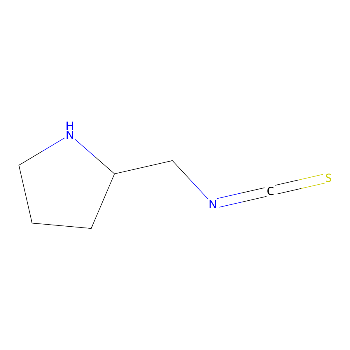 (2S)-2-(isothiocyanatomethyl)pyrrolidine molecular structure, CAS 2803758-65-6