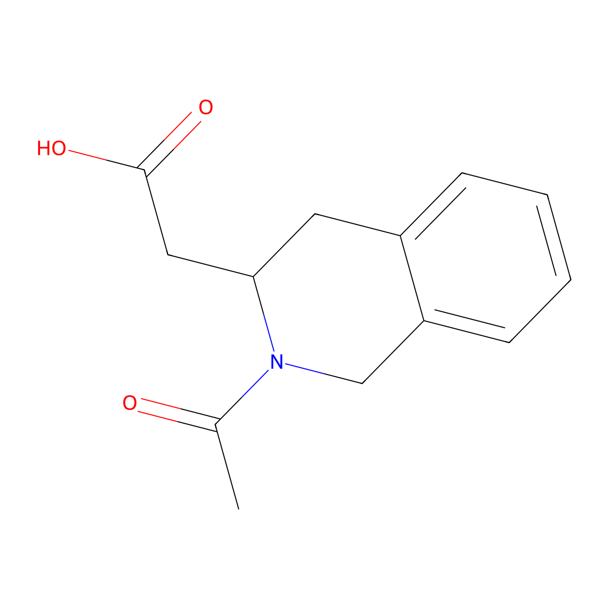 2-[(3R)-2-acetyl-1,2,3,4-tetrahydroisoquinolin-3-yl]acetic acid molecular structure, CAS 2803758-70-3