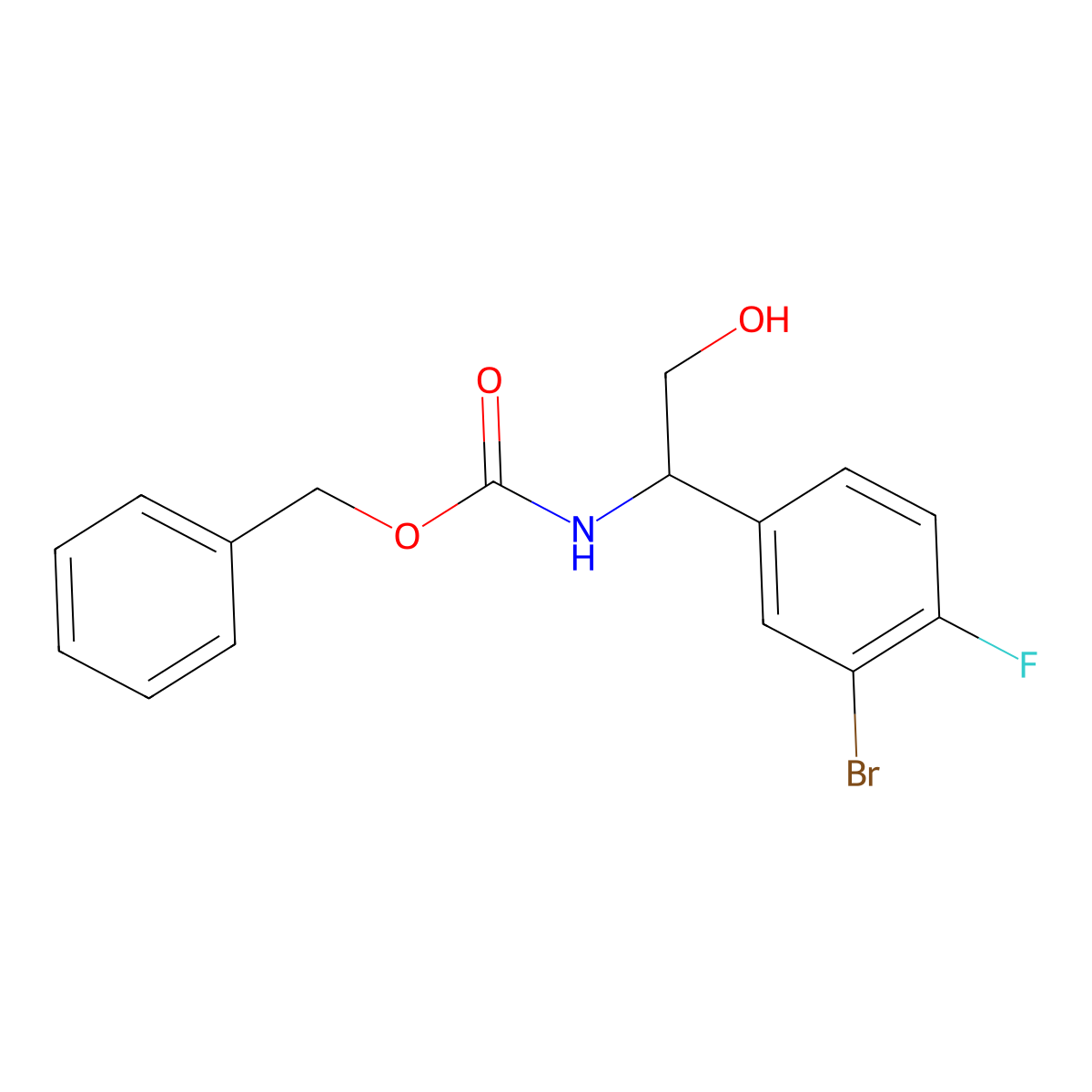 benzyl N-[(1S)-1-(3-bromo-4-fluorophenyl)-2-hydroxyethyl]carbamate molecular structure, CAS 2803758-75-8
