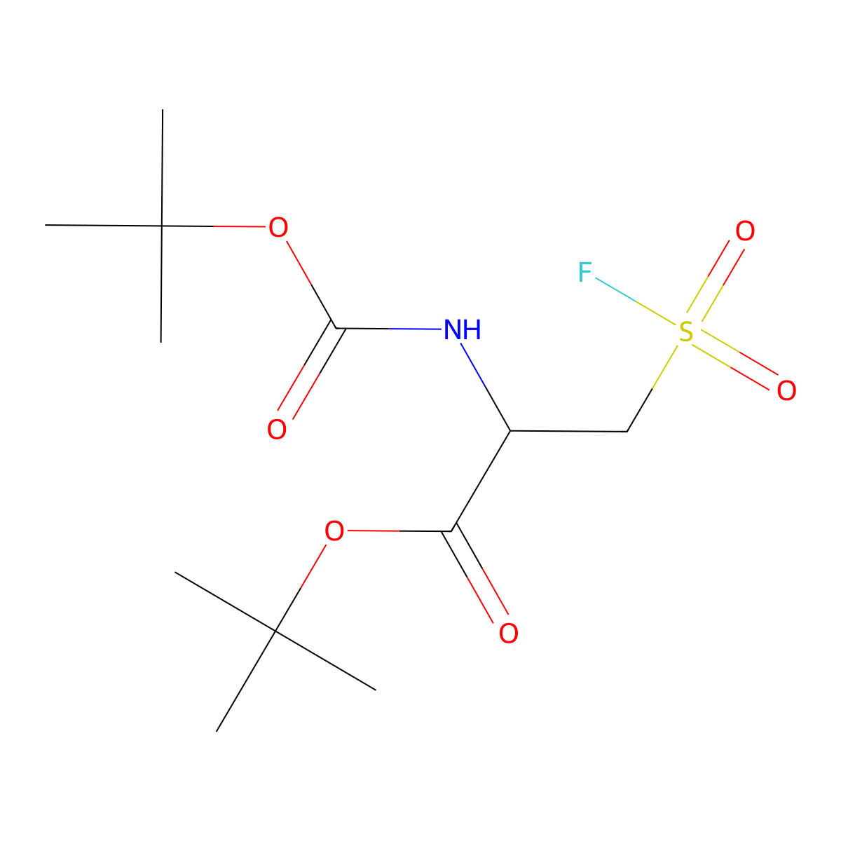 tert-butyl (2S)-2-{[(tert-butoxy)carbonyl]amino}-3-(fluorosulfonyl)propanoate molecular structure, CAS 2803758-80-5