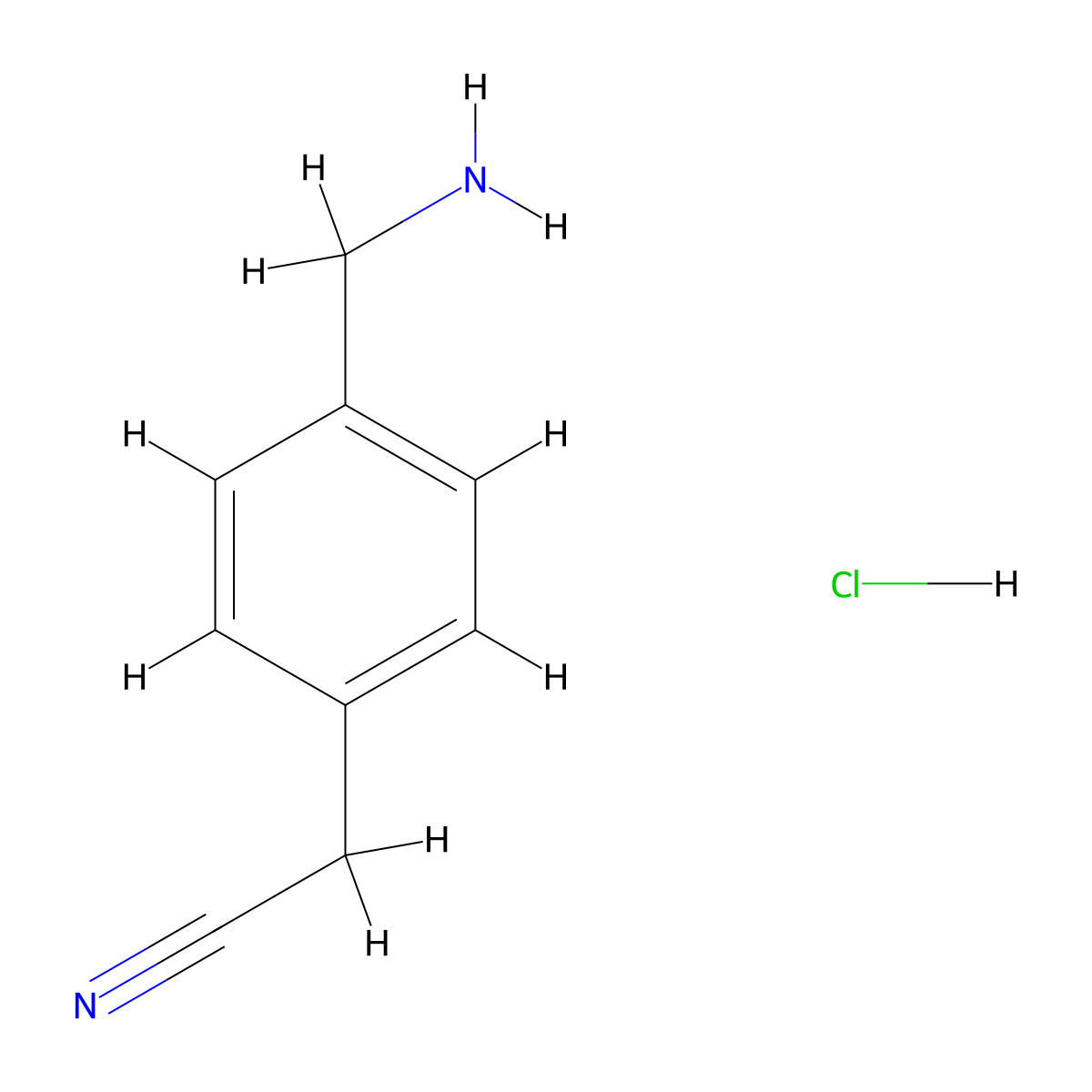 2-[4-(Aminomethyl)phenyl]acetonitrile Hydrochloride molecular structure, CAS 2803759-45-5