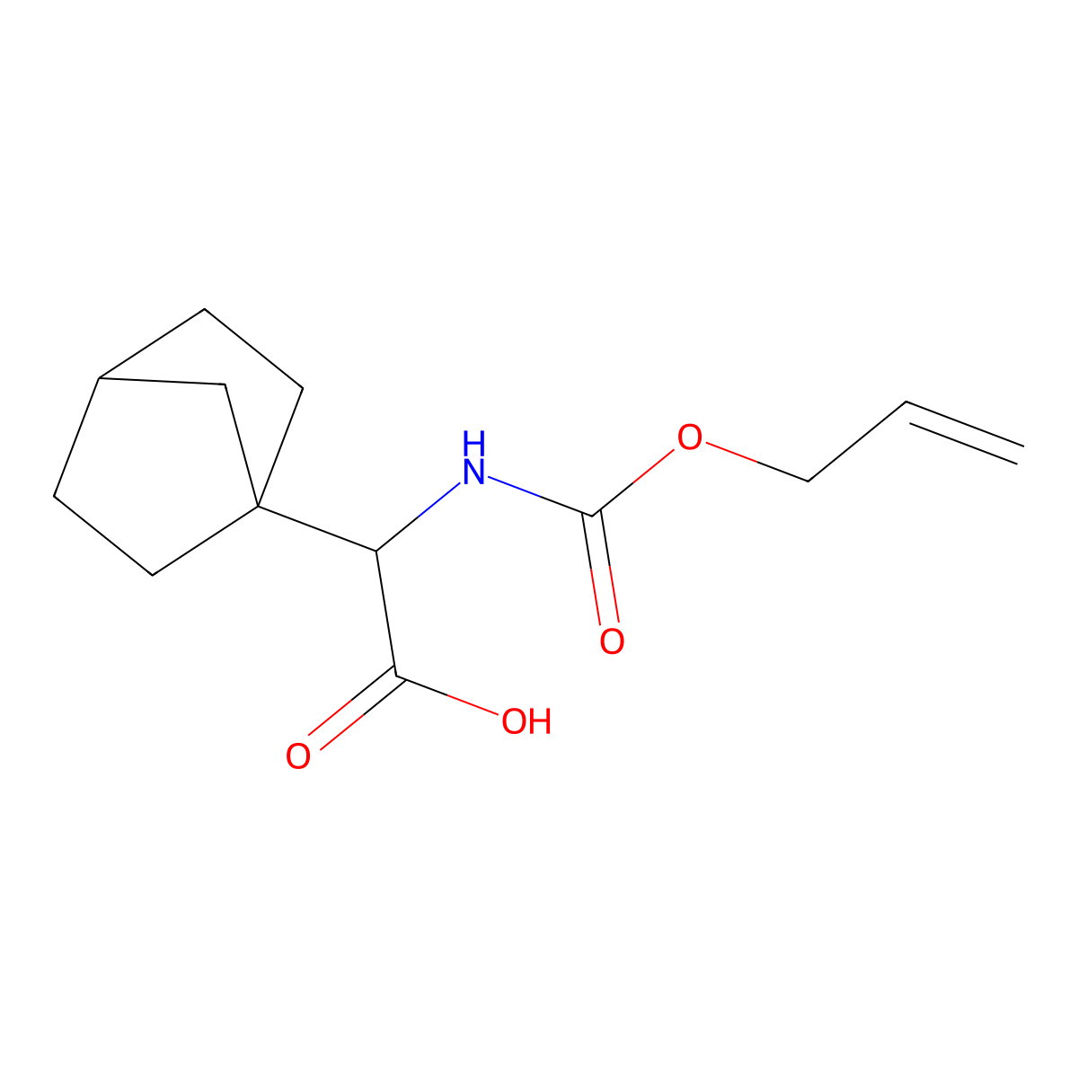 2-{Bicyclo[2.2.1]heptan-1-yl}-2-{[(prop-2-en-1-yloxy)carbonyl]amino}acetic acid molecular structure, CAS 2803819-55-6