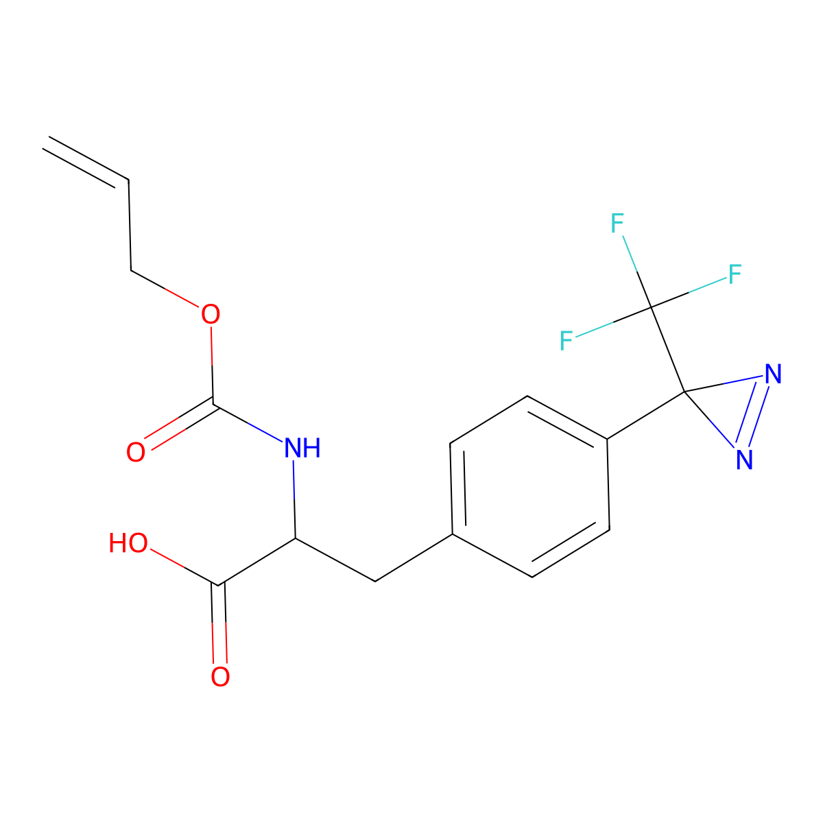 2-{[(prop-2-en-1-yloxy)carbonyl]amino}-3-{4-[3-(trifluoromethyl)-3H-diazirin-3-yl]phenyl}propanoic acid molecular structure, CAS 2803819-56-7
