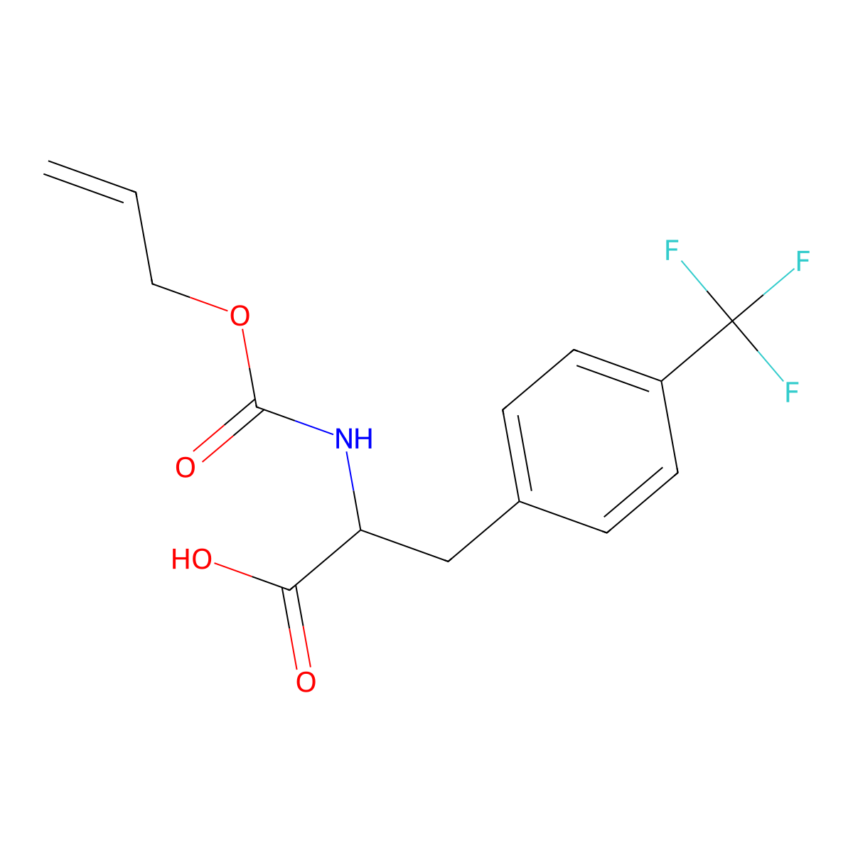 2-{[(Prop-2-en-1-yloxy)carbonyl]amino}-3-[4-(trifluoromethyl)phenyl]propanoic acid molecular structure, CAS 2803819-59-0