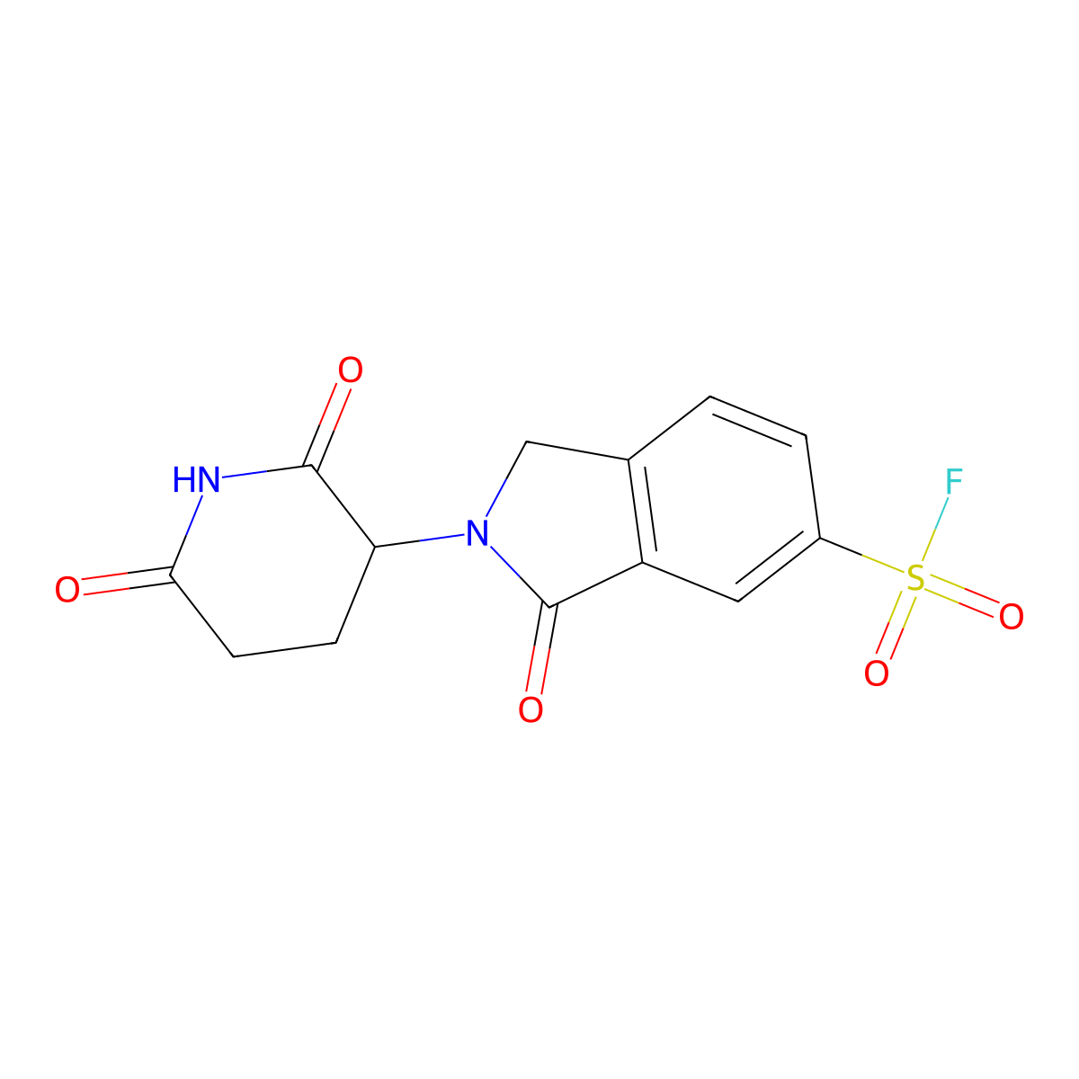 2-(2,6-Dioxopiperidin-3-yl)-3-oxoisoindoline-5-sulfonyl fluoride molecular structure, CAS 2803819-61-4