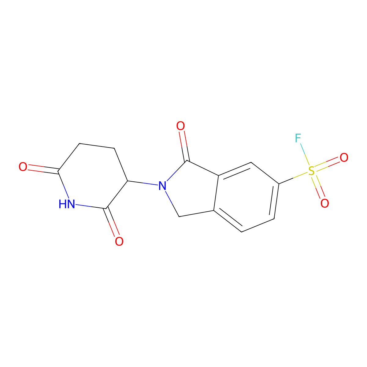 2-(2,6-Dioxopiperidin-3-yl)-3-oxoisoindoline-5-sulfonyl fluoride molecular structure, CAS 2803819-61-4