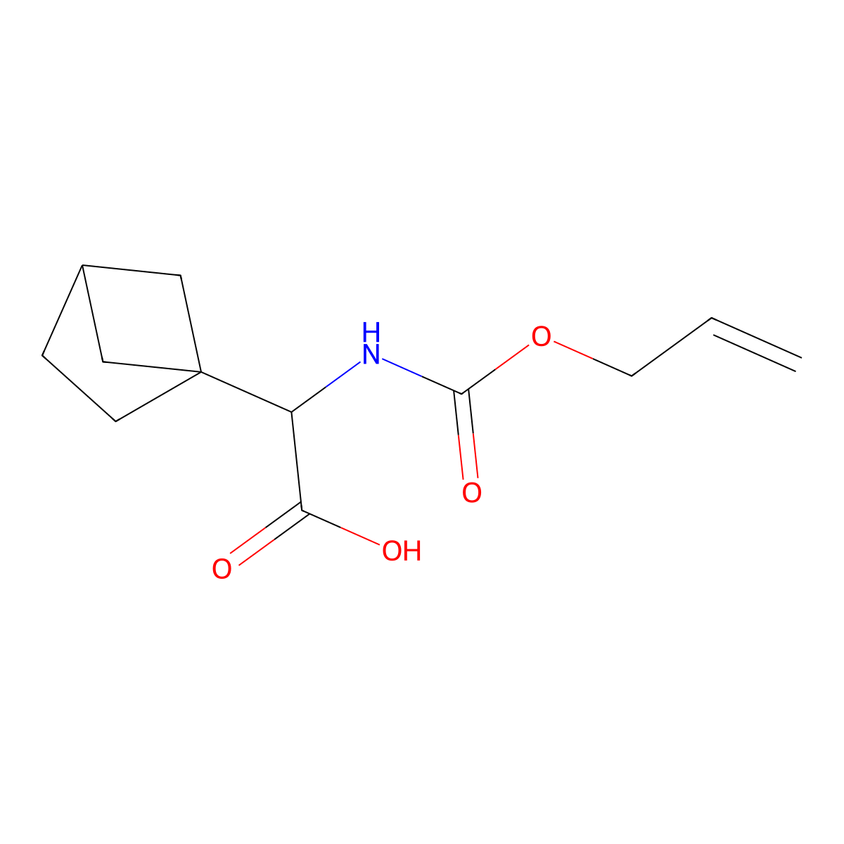 2-{Bicyclo[2.1.1]hexan-1-yl}-2-{[(prop-2-en-1-yloxy)carbonyl]amino}acetic acid molecular structure, CAS 2803819-66-9
