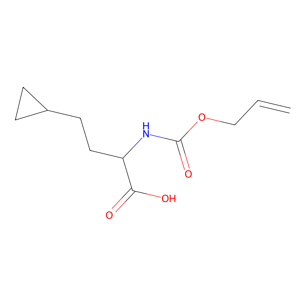 4-Cyclopropyl-2-{[(prop-2-en-1-yloxy)carbonyl]amino}butanoic acid molecular structure, CAS 2803819-79-4