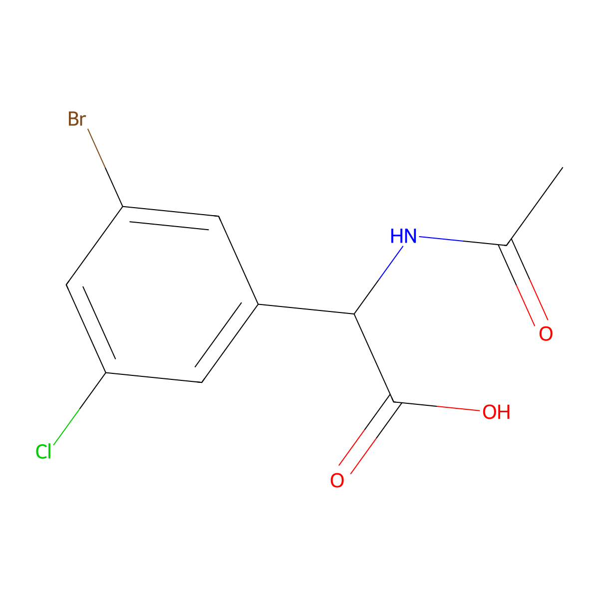 2-(3-Bromo-5-chlorophenyl)-2-acetamidoacetic acid molecular structure, CAS 2803819-83-0
