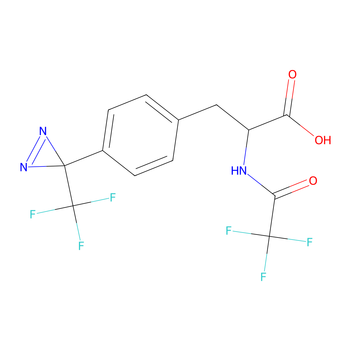 2-(2,2,2-trifluoroacetamido)-3-{4-[3-(trifluoromethyl)-3H-diazirin-3-yl]phenyl}propanoic acid molecular structure, CAS 2803819-92-1