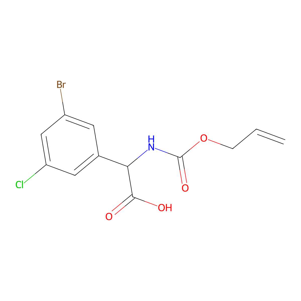 2-(3-Bromo-5-chlorophenyl)-2-{[(prop-2-en-1-yloxy)carbonyl]amino}acetic acid molecular structure, CAS 2803819-96-5