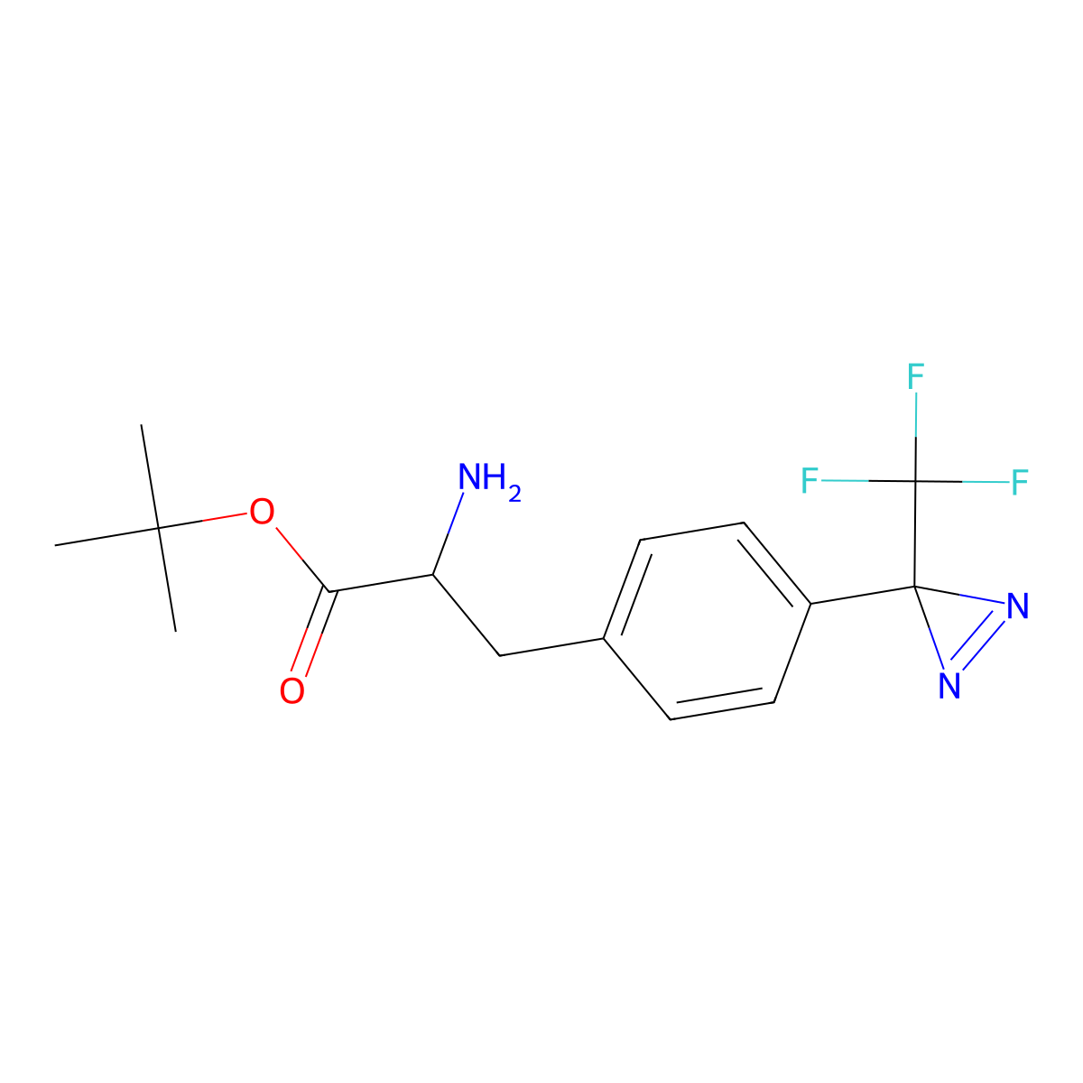 tert-butyl 2-amino-3-{4-[3-(trifluoromethyl)-3H-diazirin-3-yl]phenyl}propanoate molecular structure, CAS 2803819-99-8