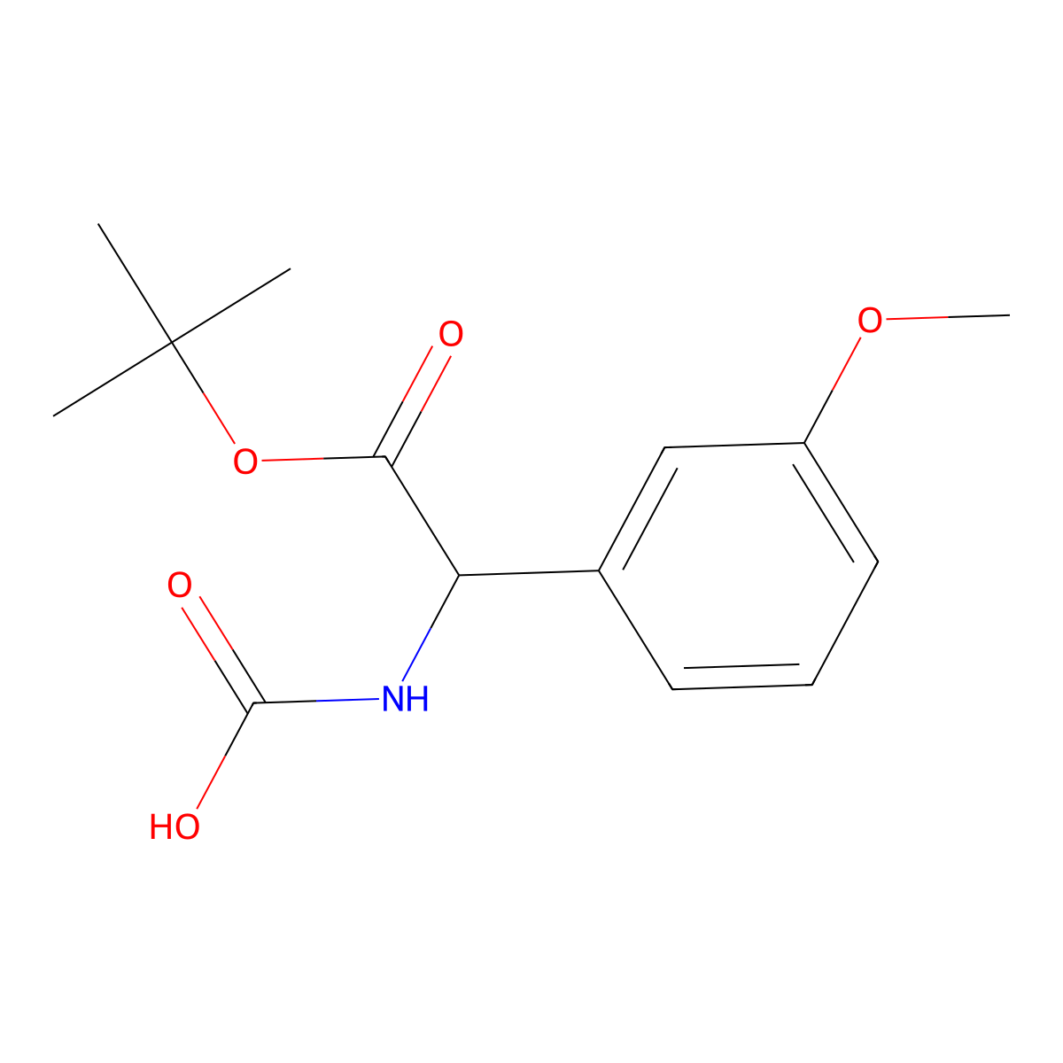[2-(Tert-butoxy)-1-(3-methoxyphenyl)-2-oxoethyl]carbamic acid molecular structure, CAS 2803820-03-1