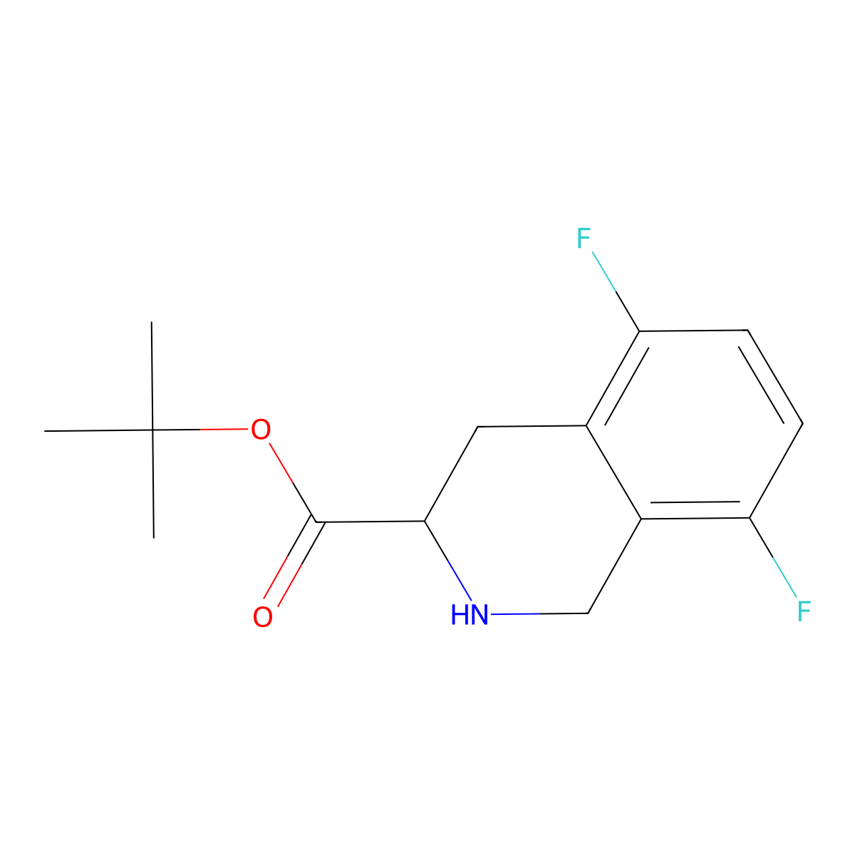 Tert-butyl 5,8-difluoro-1,2,3,4-tetrahydroisoquinoline-3-carboxylate molecular structure, CAS 2803820-04-2