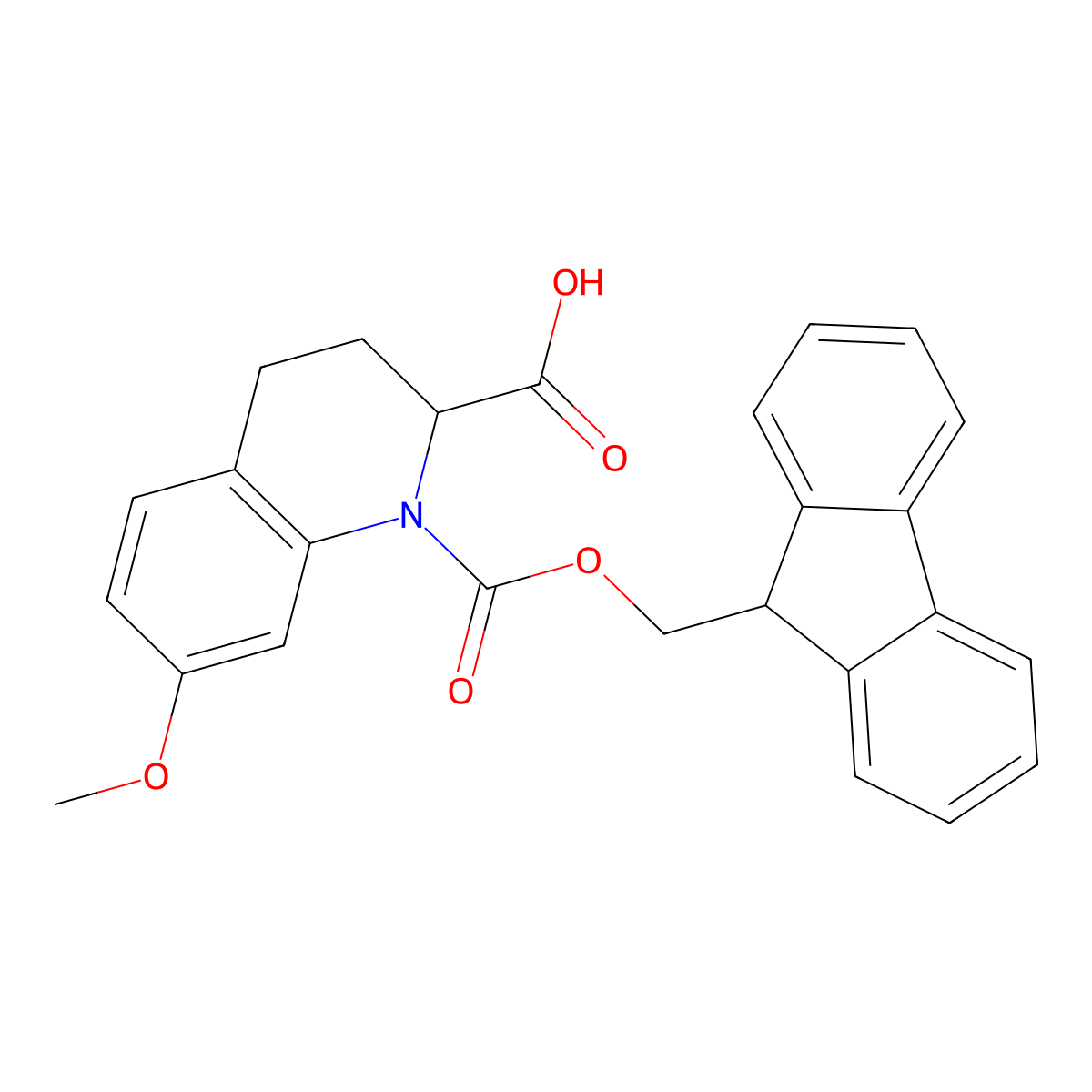 1-{[(9H-fluoren-9-yl)methoxy]carbonyl}-7-methoxy-1,2,3,4-tetrahydroquinoline-2-carboxylic acid molecular structure, CAS 2803822-81-1