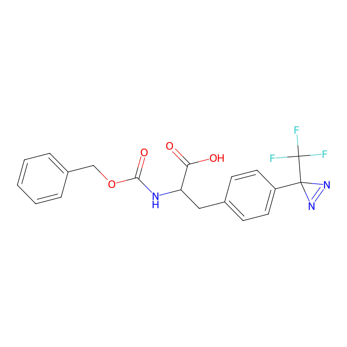 2-{[(benzyloxy)carbonyl]amino}-3-{4-[3-(trifluoromethyl)-3H-diazirin-3-yl]phenyl}propanoic acid molecular structure, CAS 2803822-99-1