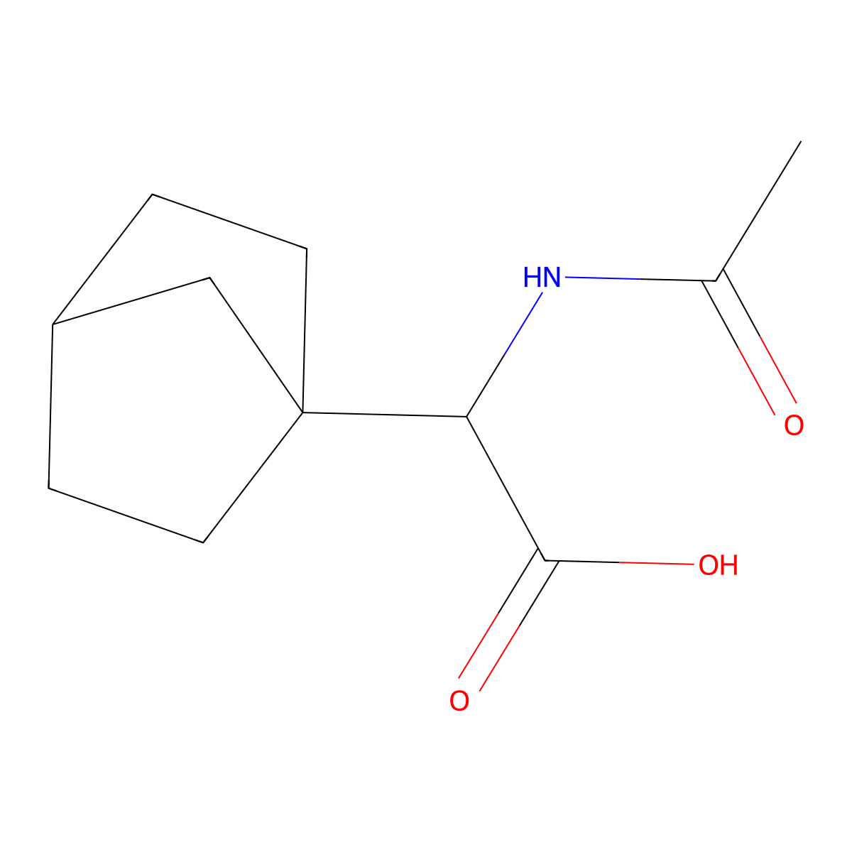 2-{Bicyclo[2.2.1]heptan-1-yl}-2-acetamidoacetic acid molecular structure, CAS 2803823-00-7