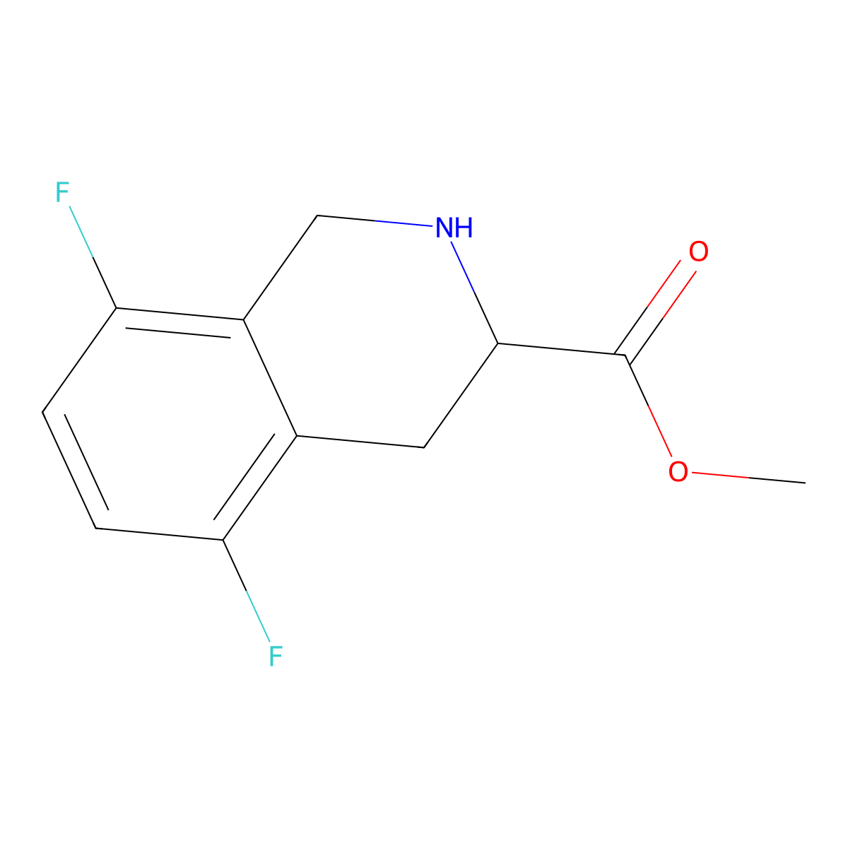 Methyl 5,8-difluoro-1,2,3,4-tetrahydroisoquinoline-3-carboxylate molecular structure, CAS 2803823-03-0