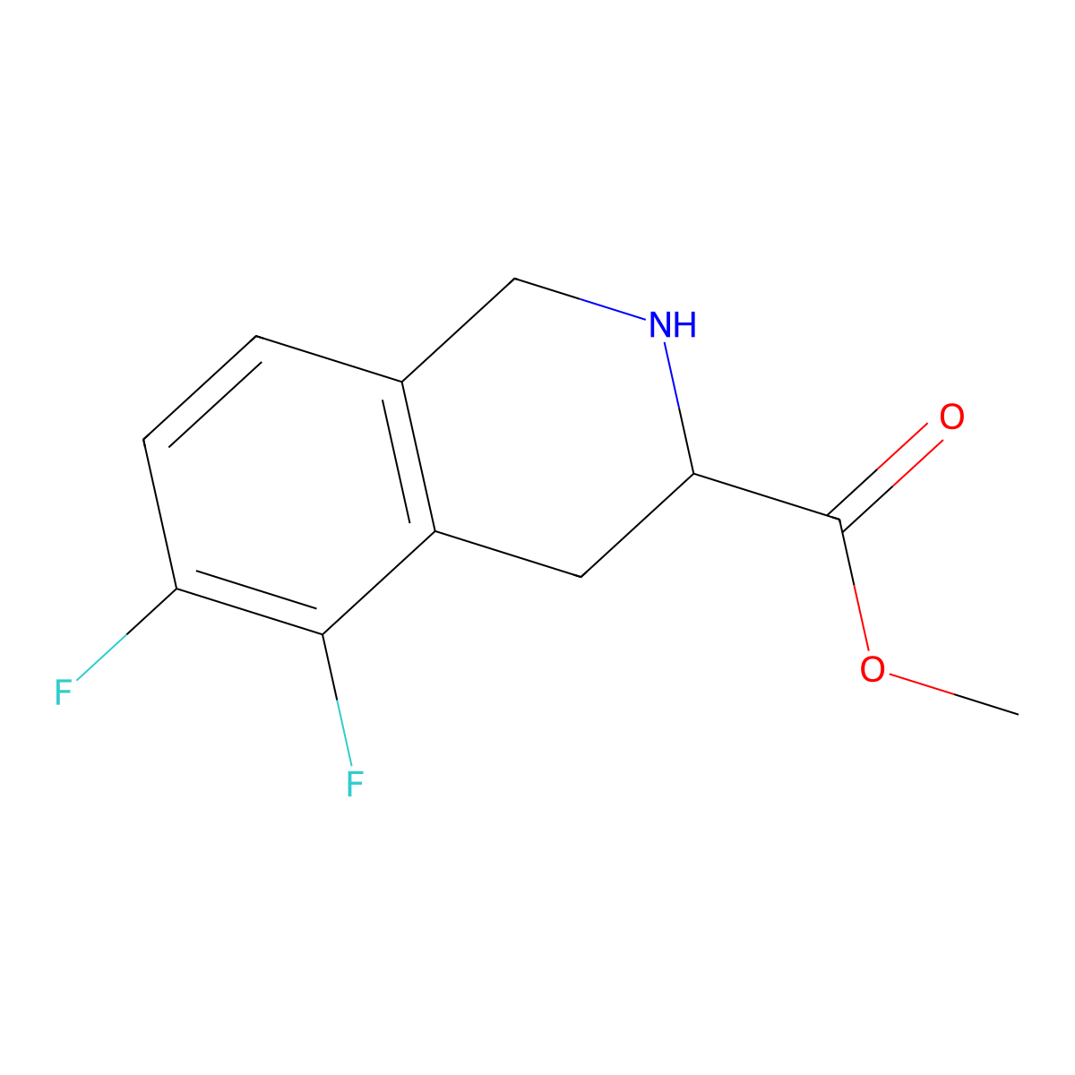 Methyl 5,6-difluoro-1,2,3,4-tetrahydroisoquinoline-3-carboxylate molecular structure, CAS 2803823-07-4