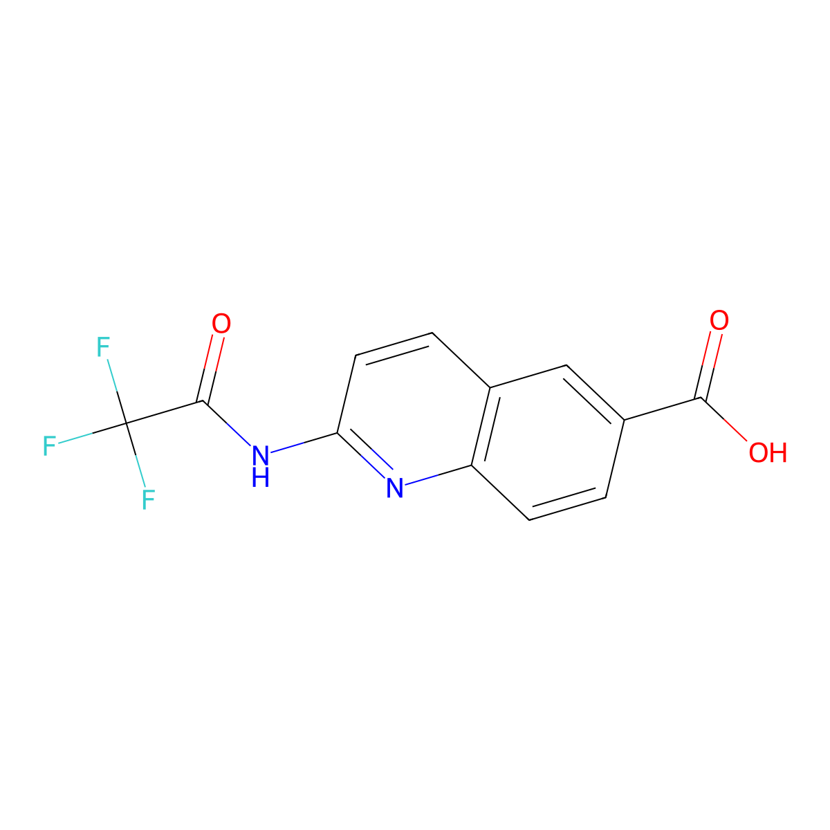 2-(2,2,2-Trifluoroacetamido)quinoline-6-carboxylic acid molecular structure, CAS 2803823-09-6